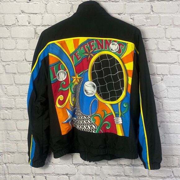 Vintage Tail Womens Graphic Tennis Warmup Jacket Size Medium  256 - Picture 1 of 9